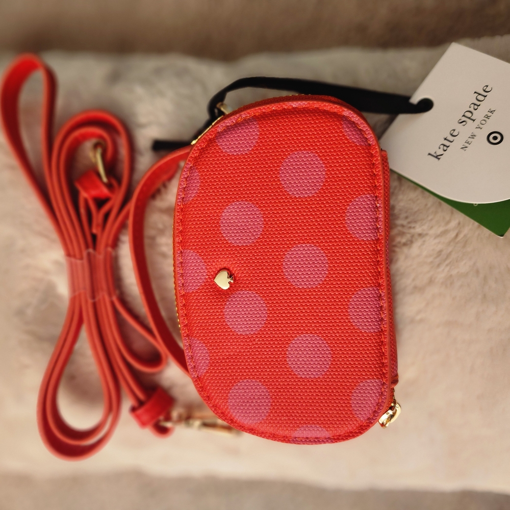Kate Spade Red and Pink Crossbody Bag with Glossy Finish